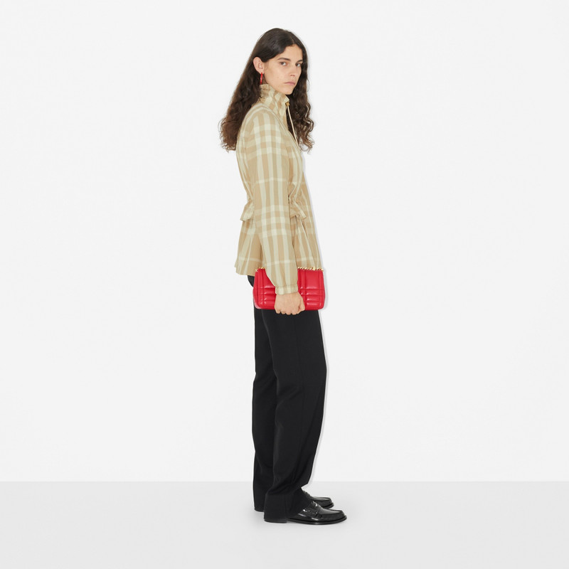 Check Nylon Funnel Neck Jacket 3