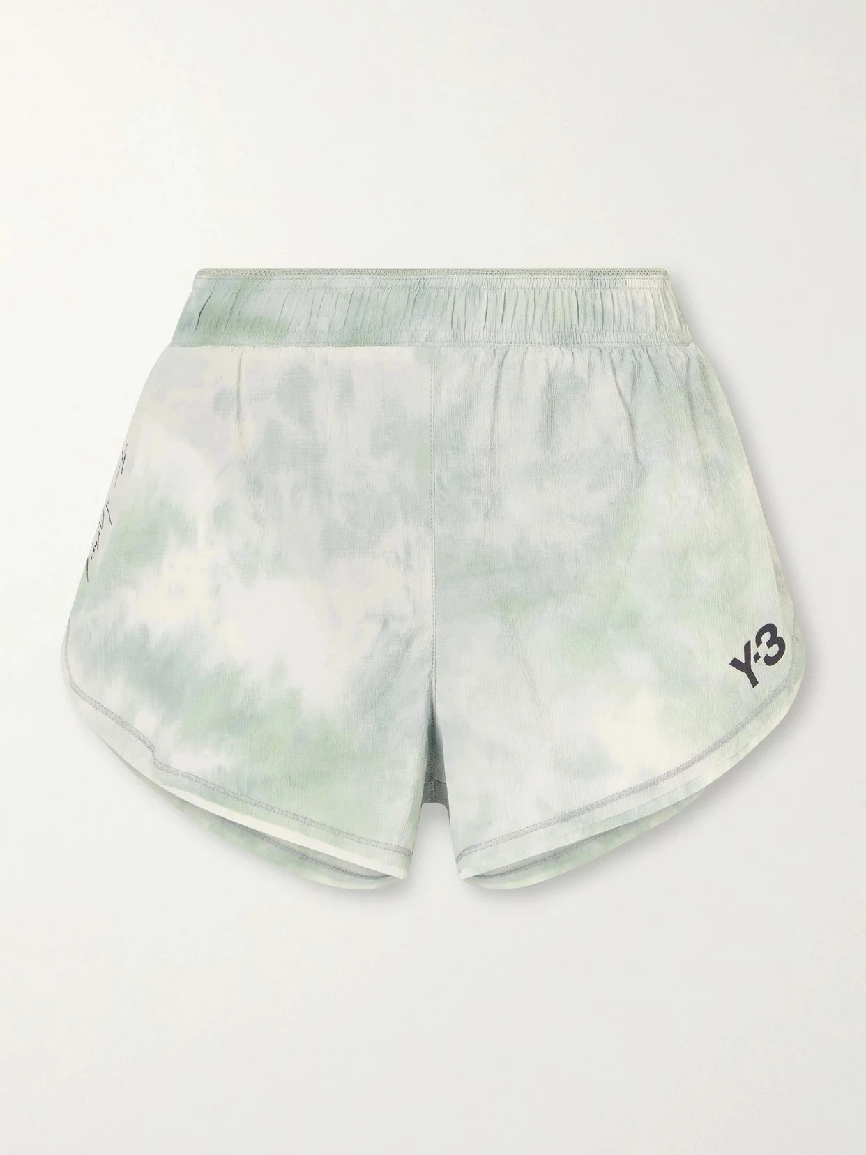 + Y-3 Printed Frayed Lightweight Shorts - 1
