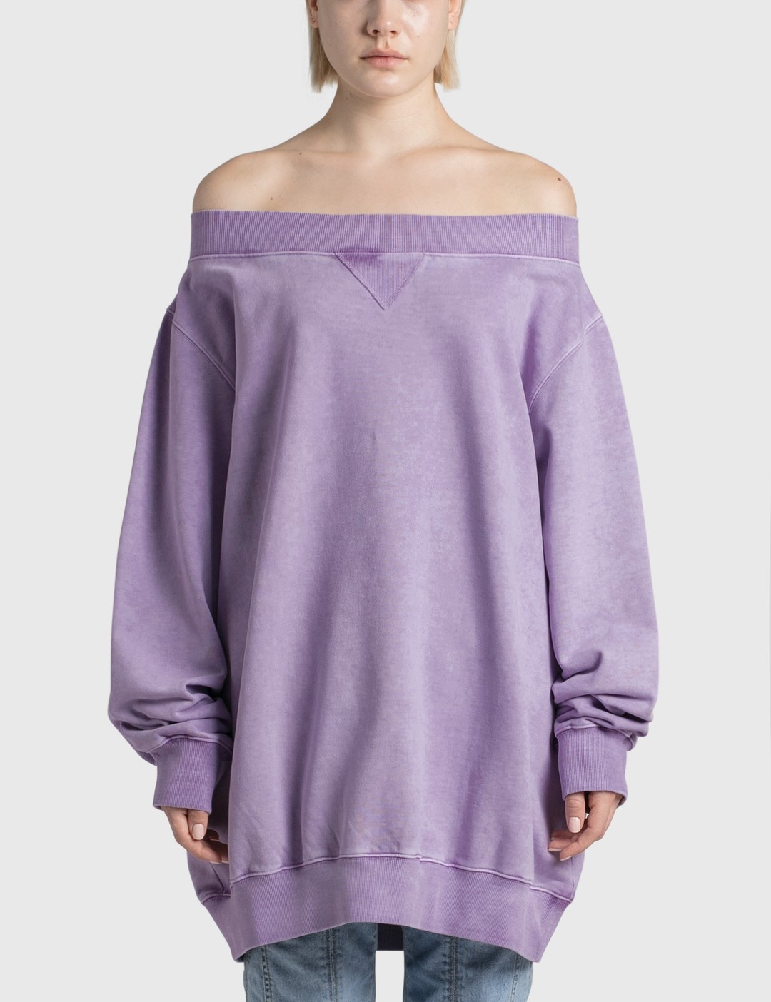 PURPLE OFF SHOULDER SWEATSHIRT - 1