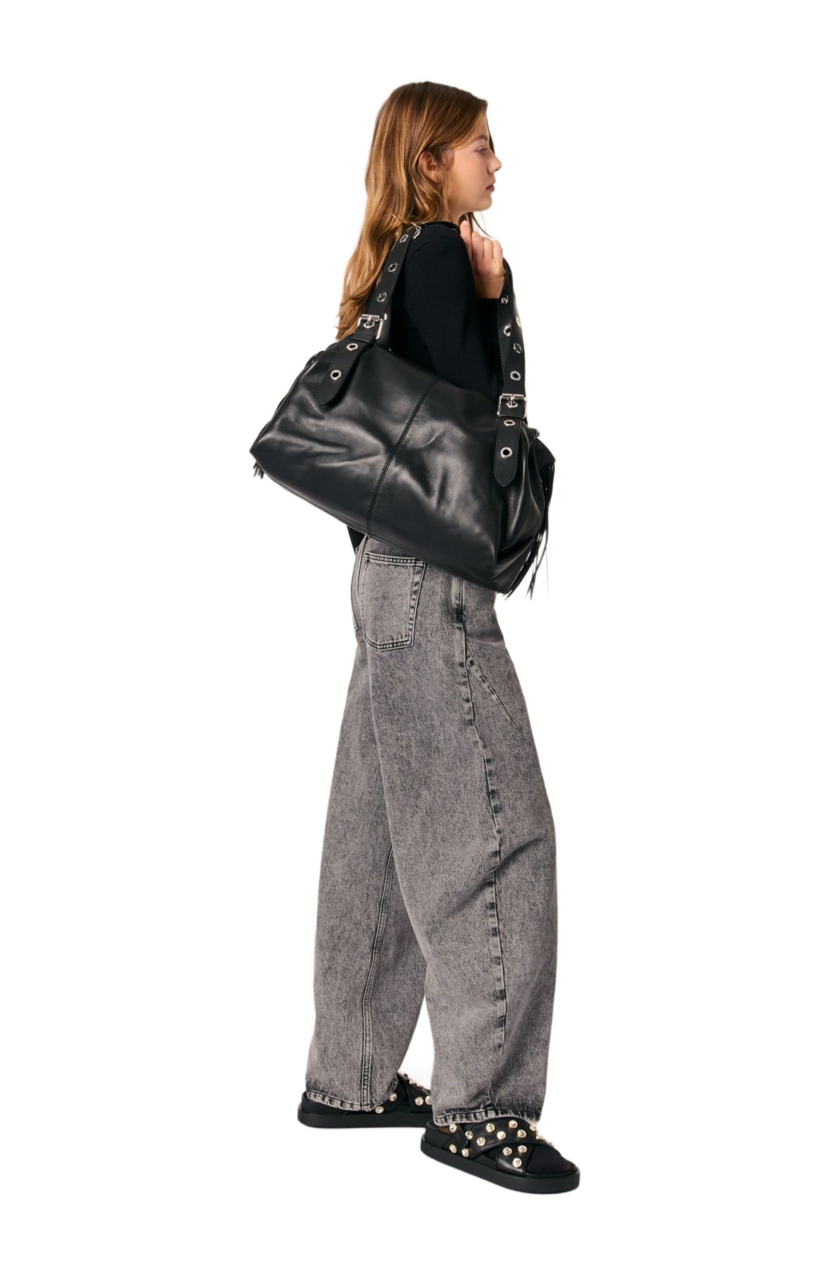maje Low-neck rib knit sweater in Black at Nordstrom - 3
