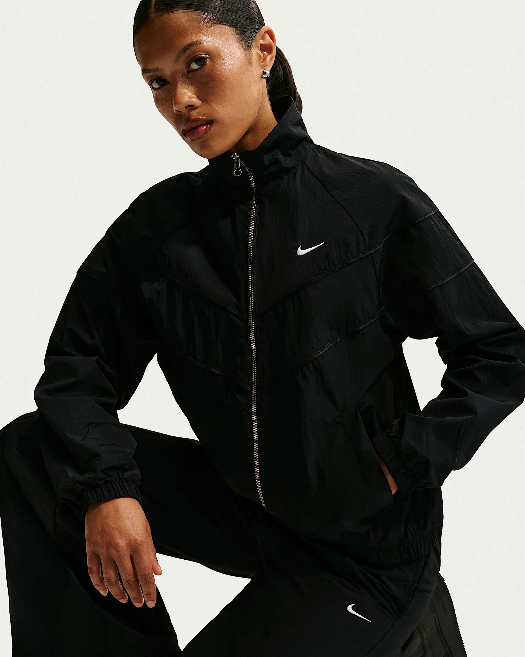 Nike Windrunner 여성 느슨한 UV 길쌈된 가득 차있 지퍼 재킷 - 1