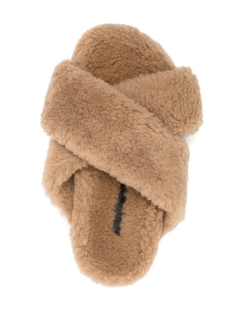 crossover-strap faux-shearling slippers - 4