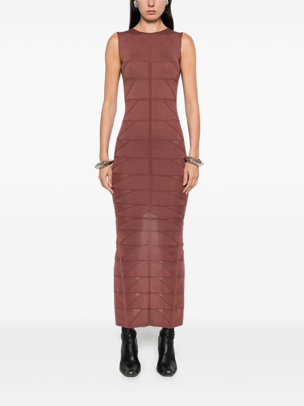 knitted sleeveless midi dress - 2