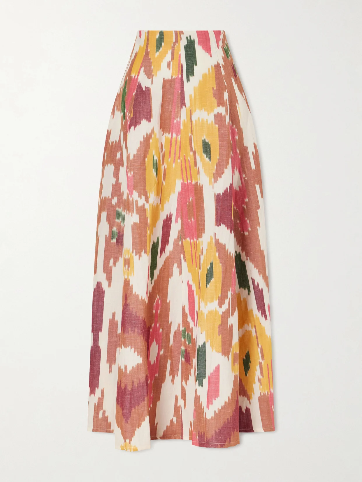 Kika Printed Cotton And Linen-blend Maxi Skirt - 1