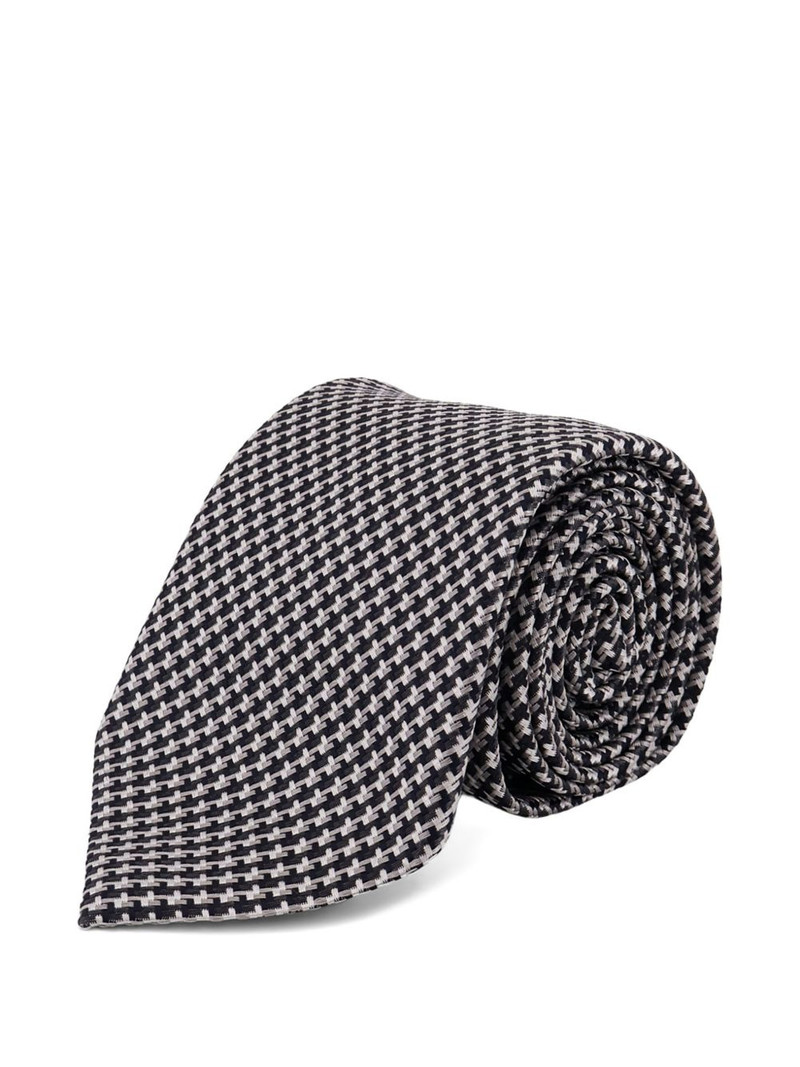 TOM FORD geometric-pattern silk tie outlook