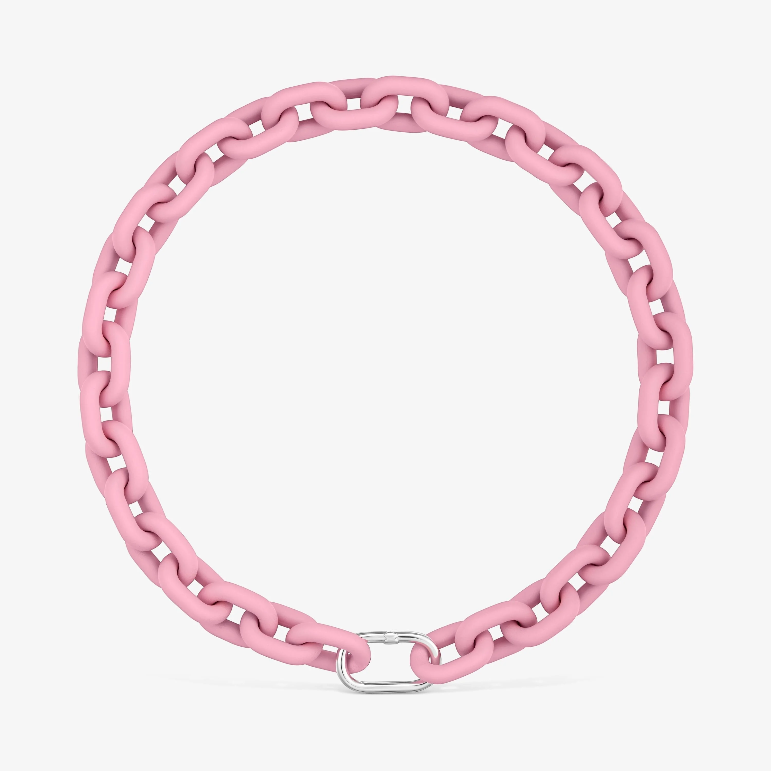 Pink acetate Chain necklace and silver ring TOUS Hold Oval - 1