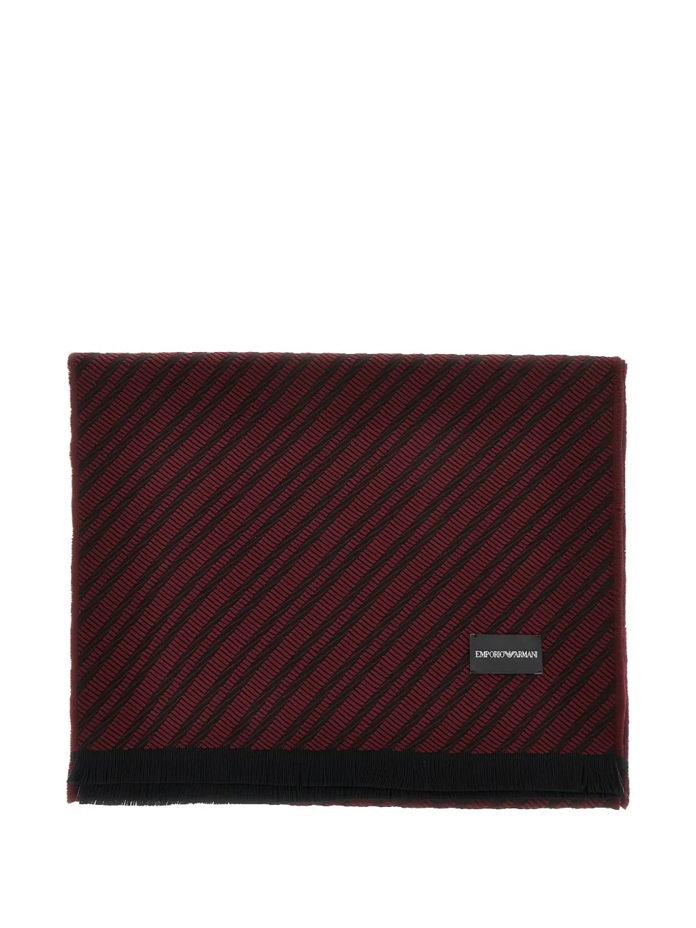 diagonal-stripe wool scarf - 1