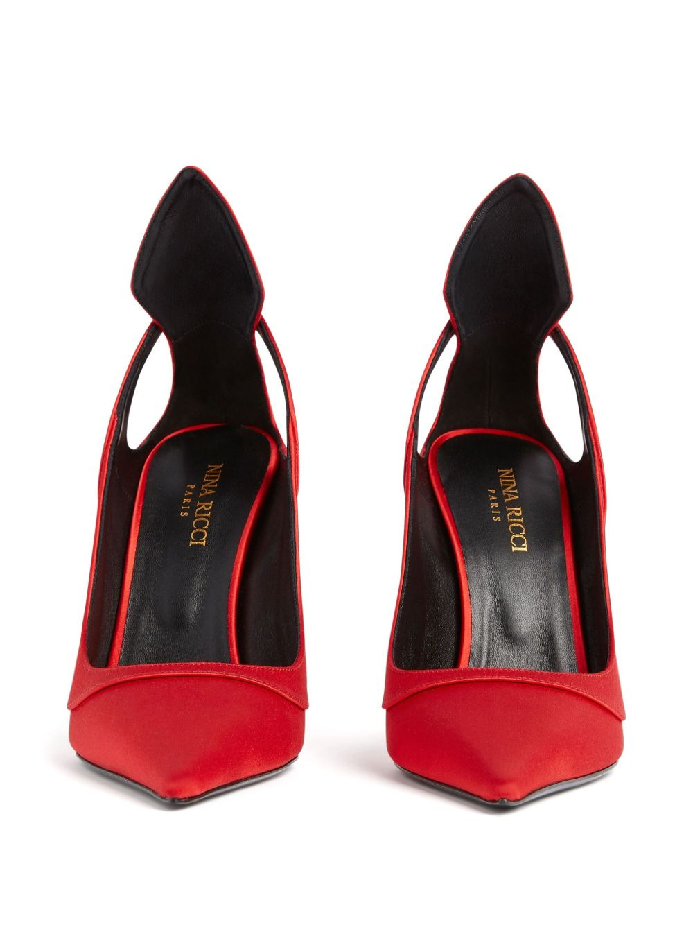 105mm satin cut-out pumps - 3