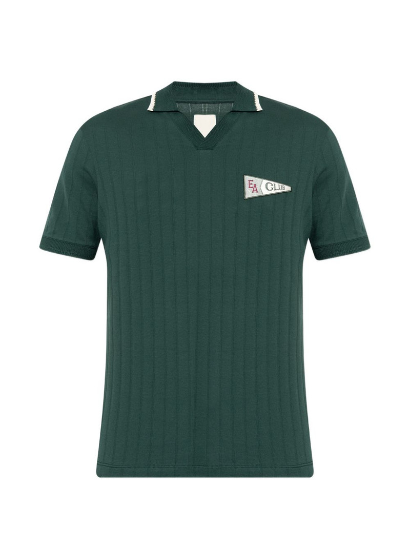 applique V-neck T-shirt 1