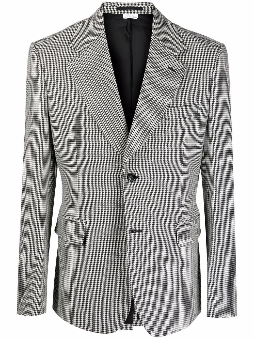 houndstooth single-breasted wool blazer - 1