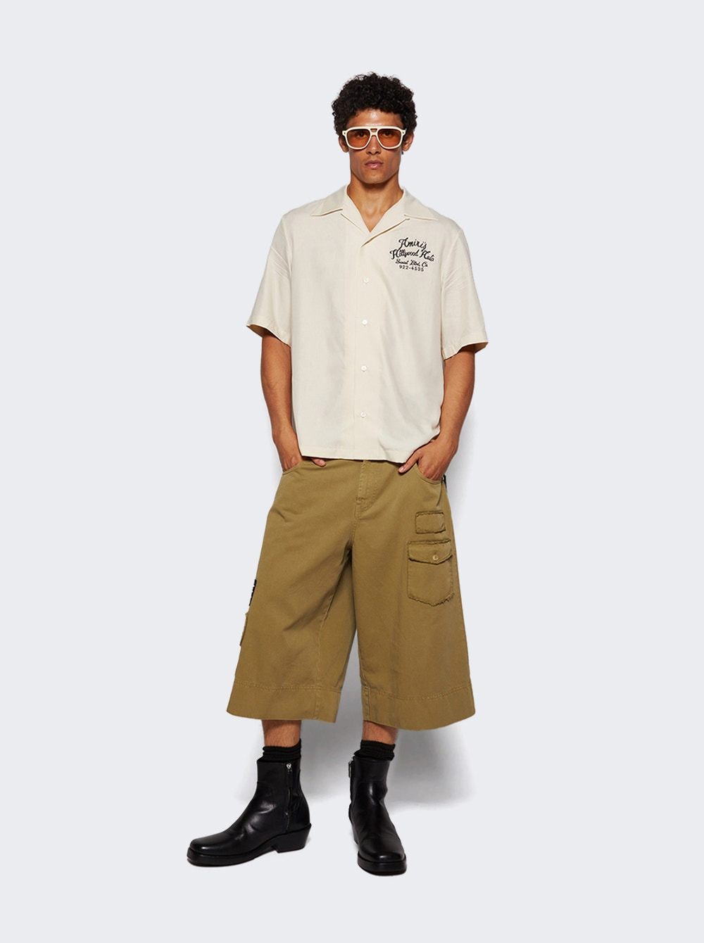 Hollywood Auto Bowling Shirt Alabaster - 5