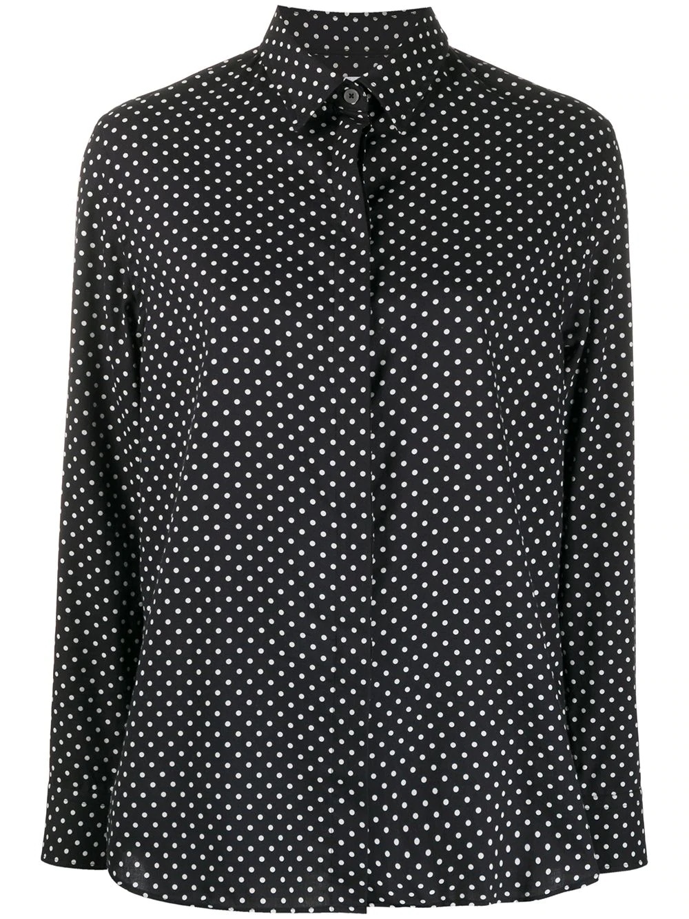 polka-dot long-sleeved shirt  - 1