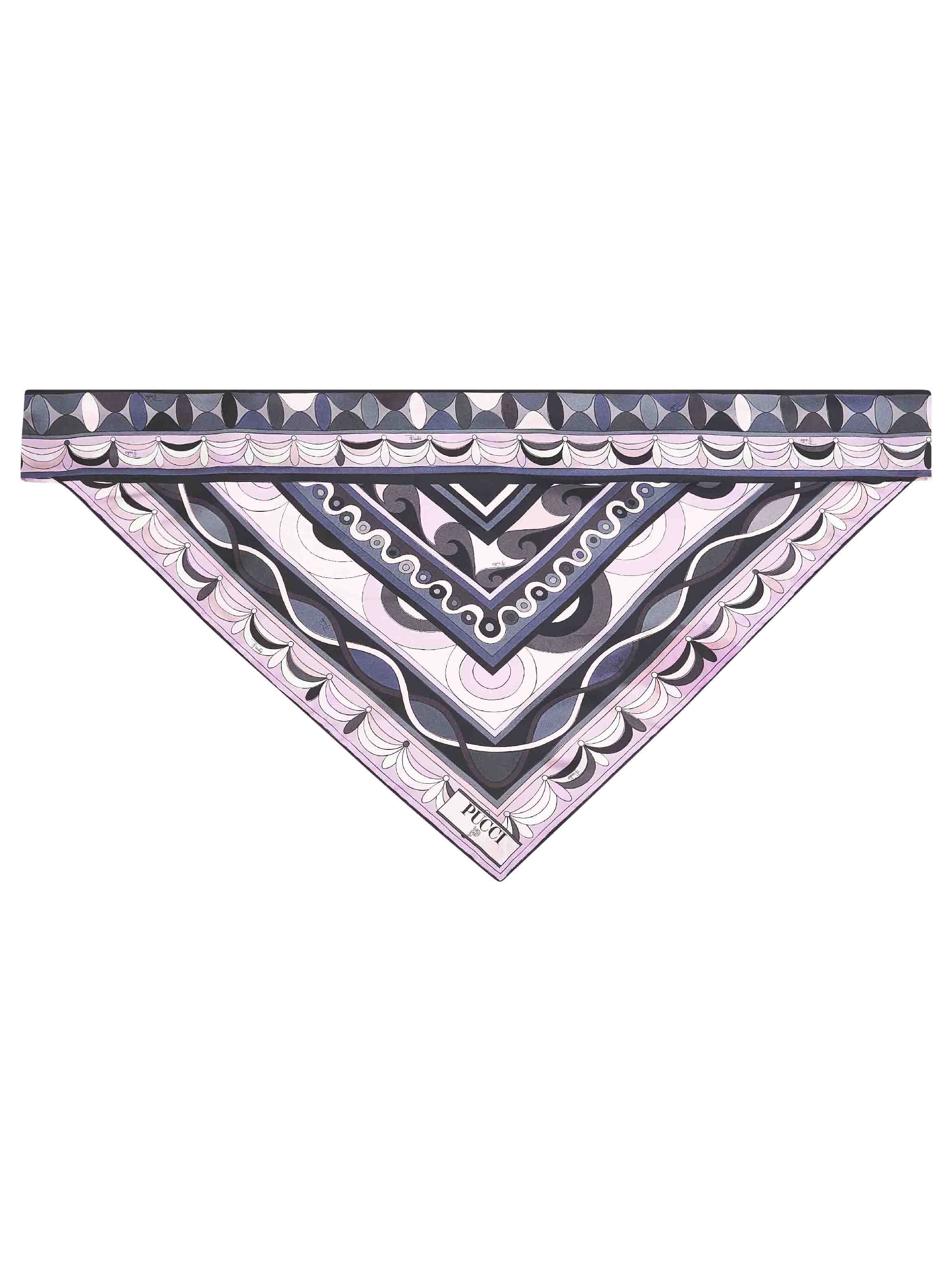 Printed silk twill triangle scarf - 2