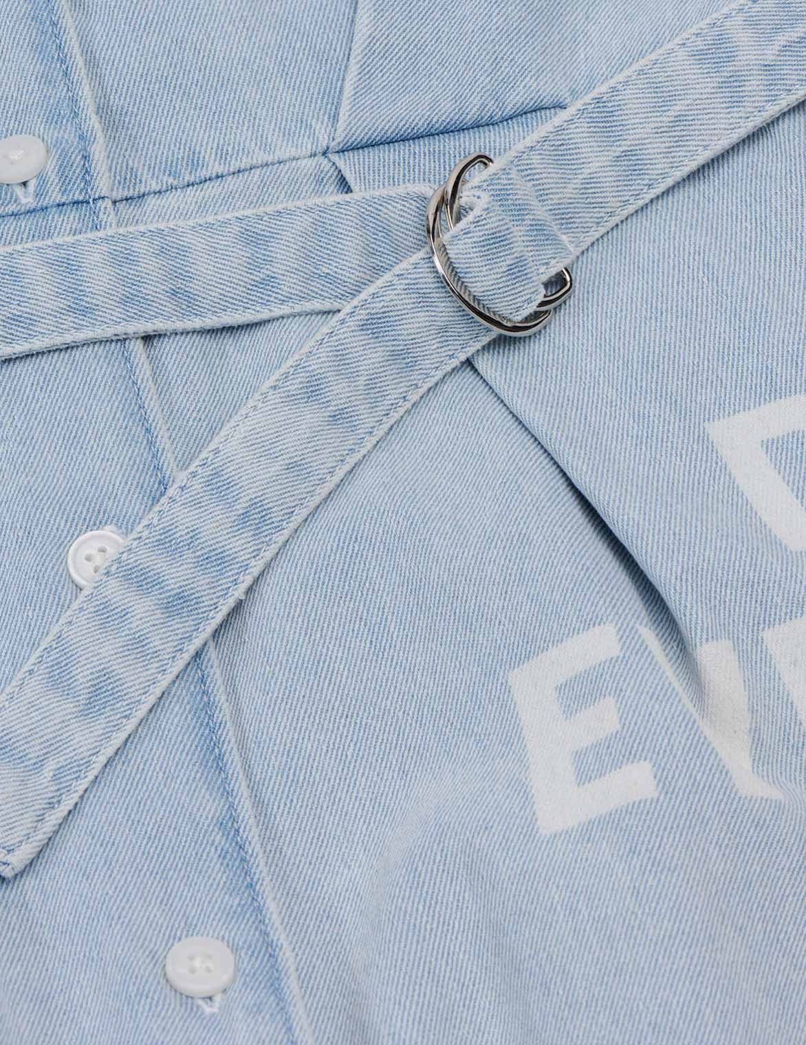 Logo Discharged Print Denim Shirt Dress - 10