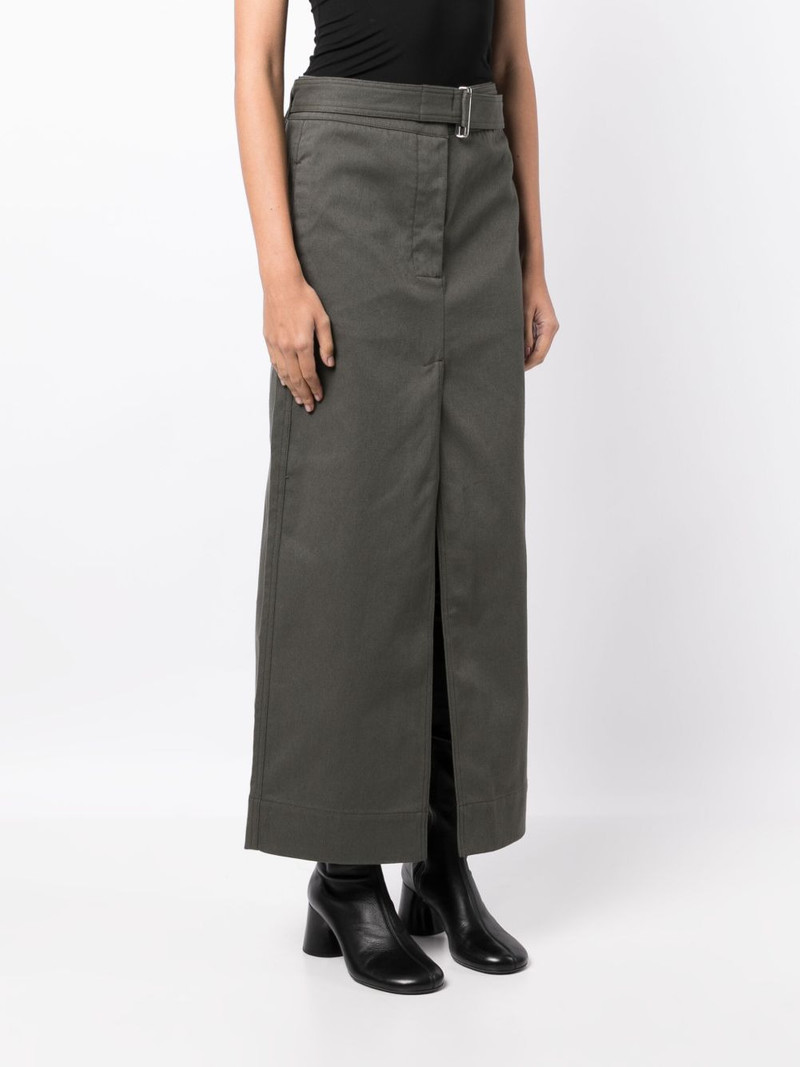 belted cotton straight skirt 3