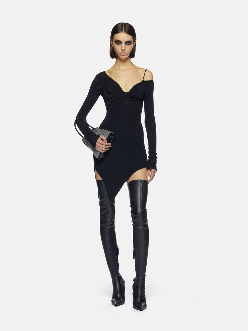 THE ATTICO ''DESAI'' BLACK MINI DRESS outlook