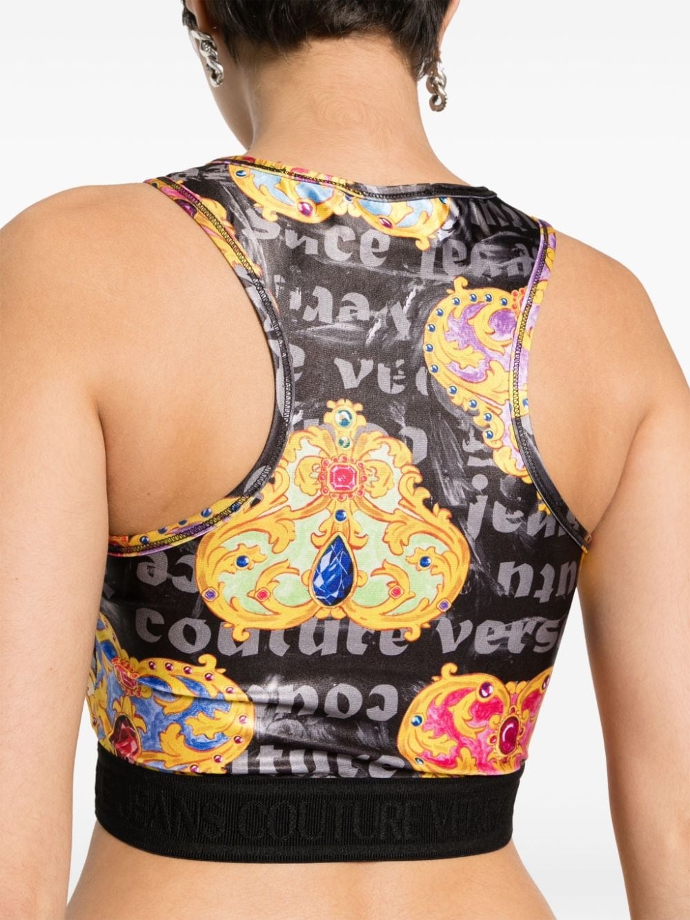 printed cropped top - 5