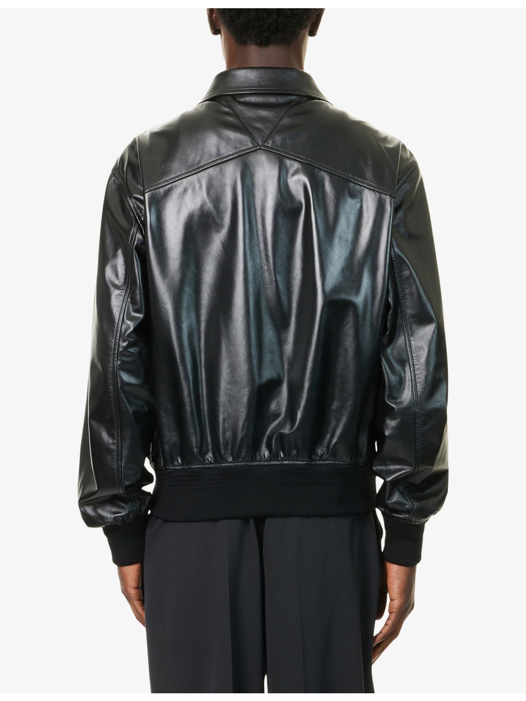 Blouson-Sleeve Regular-Fit Nappa-Leather Jacket - 4