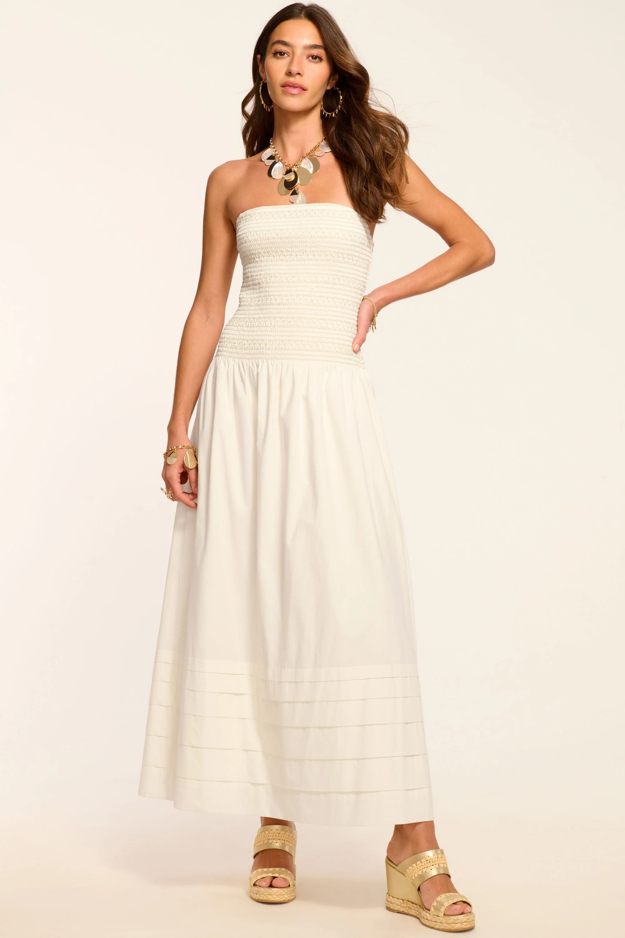 Jace Cotton Poplin Smocked Maxi Dress - 1