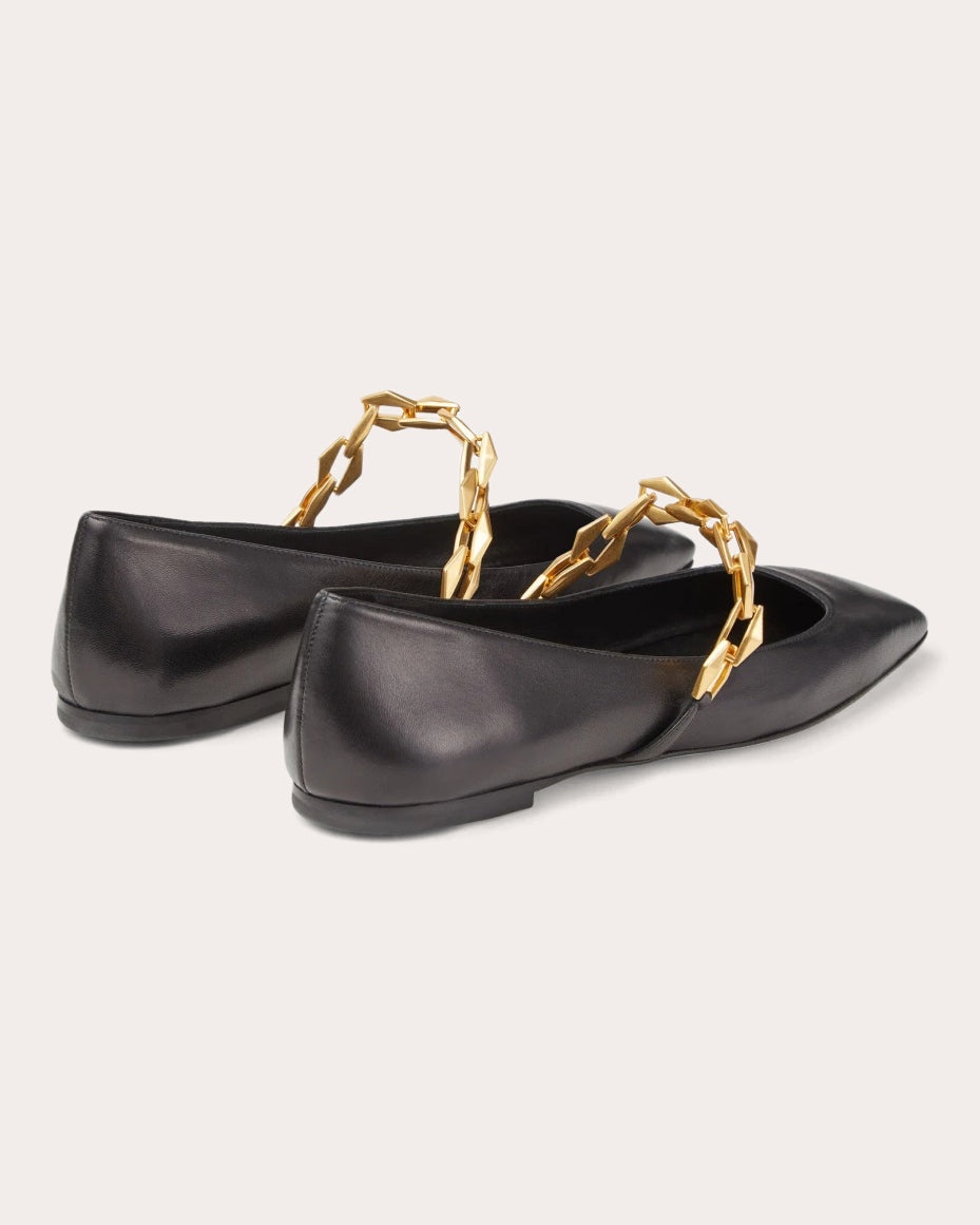 Diamond Tilda Embellished Leather Flat - 4