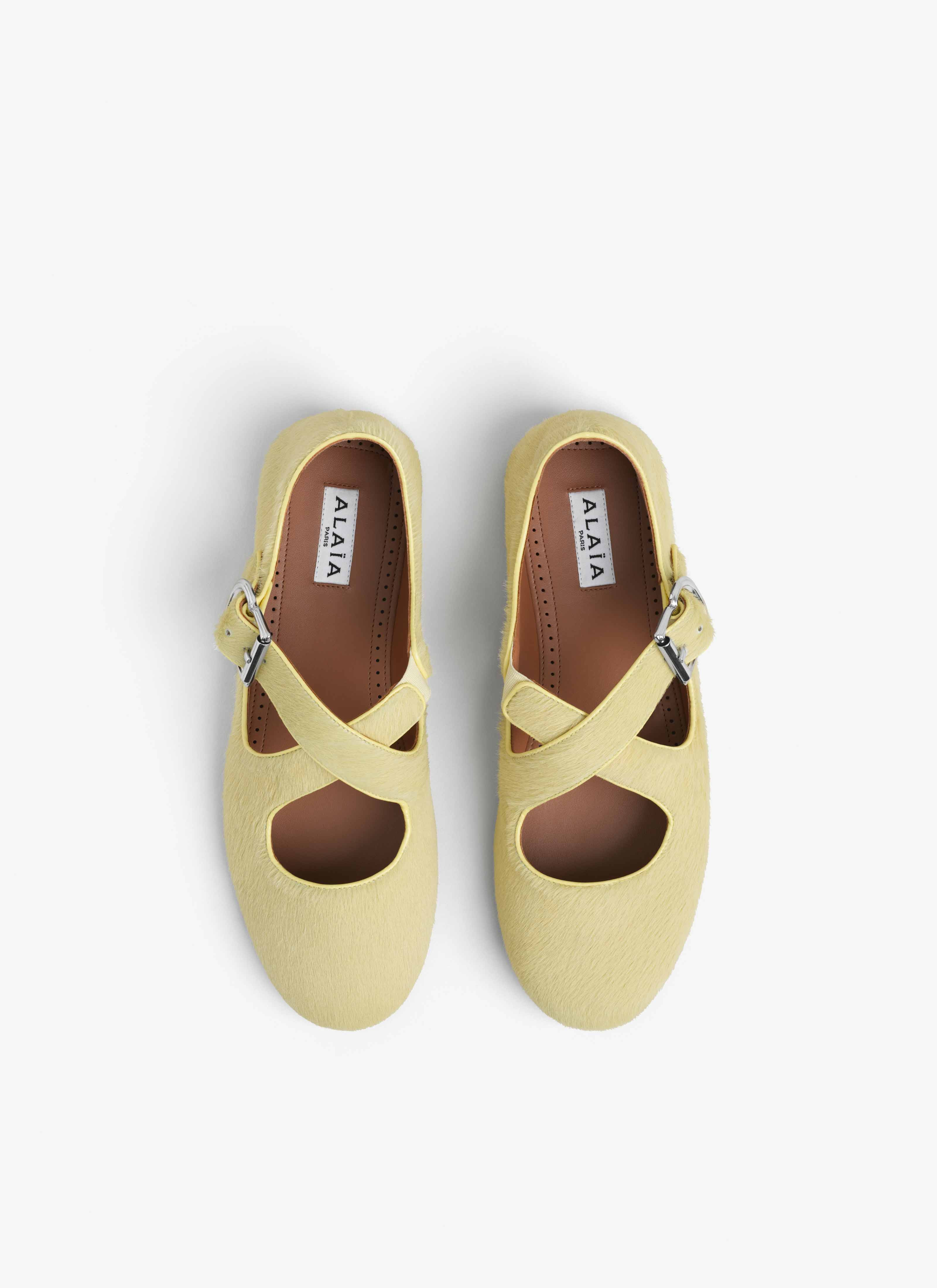 CRISS CROSS BALLET FLATS IN HAIRCALF - 2