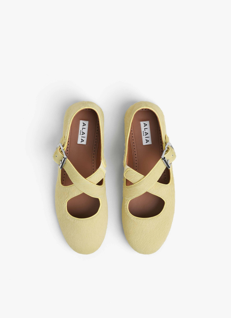Alaïa CRISS CROSS BALLET FLATS IN HAIRCALF outlook