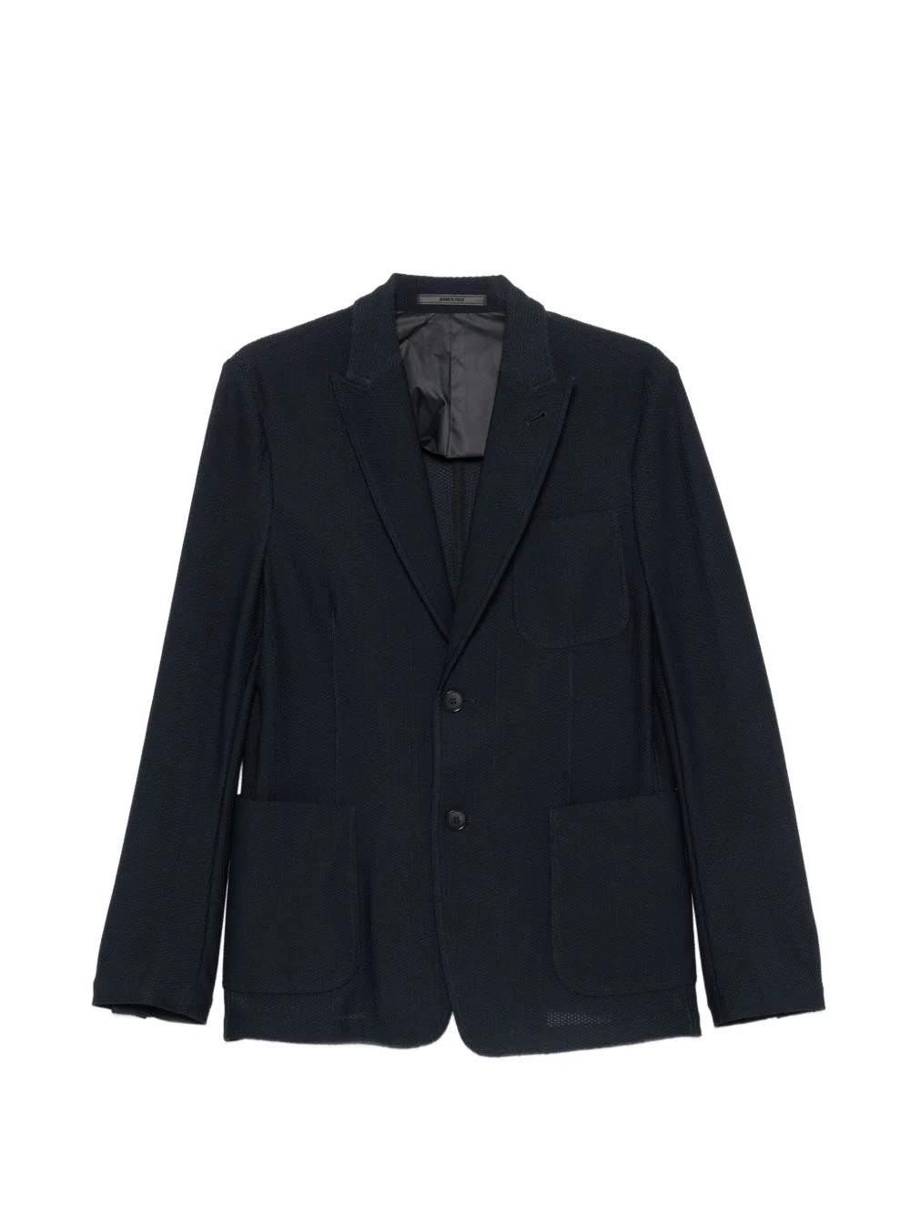 honeycomb-knit notch-lapel blazer - 1