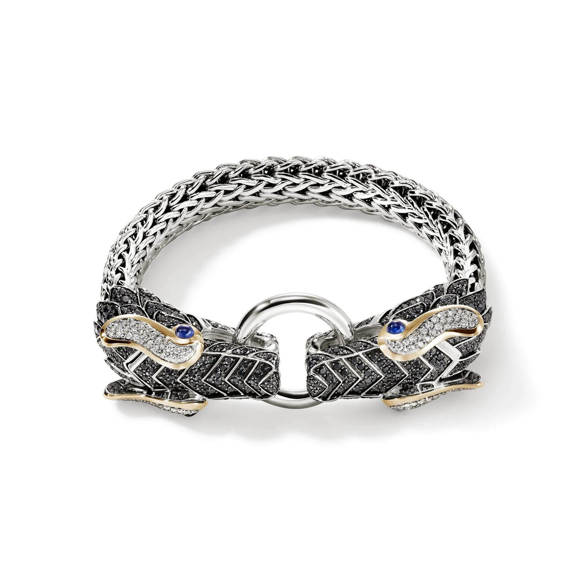 Naga Bracelet, Gold, Silver, Diamonds, 10.5MM - 1