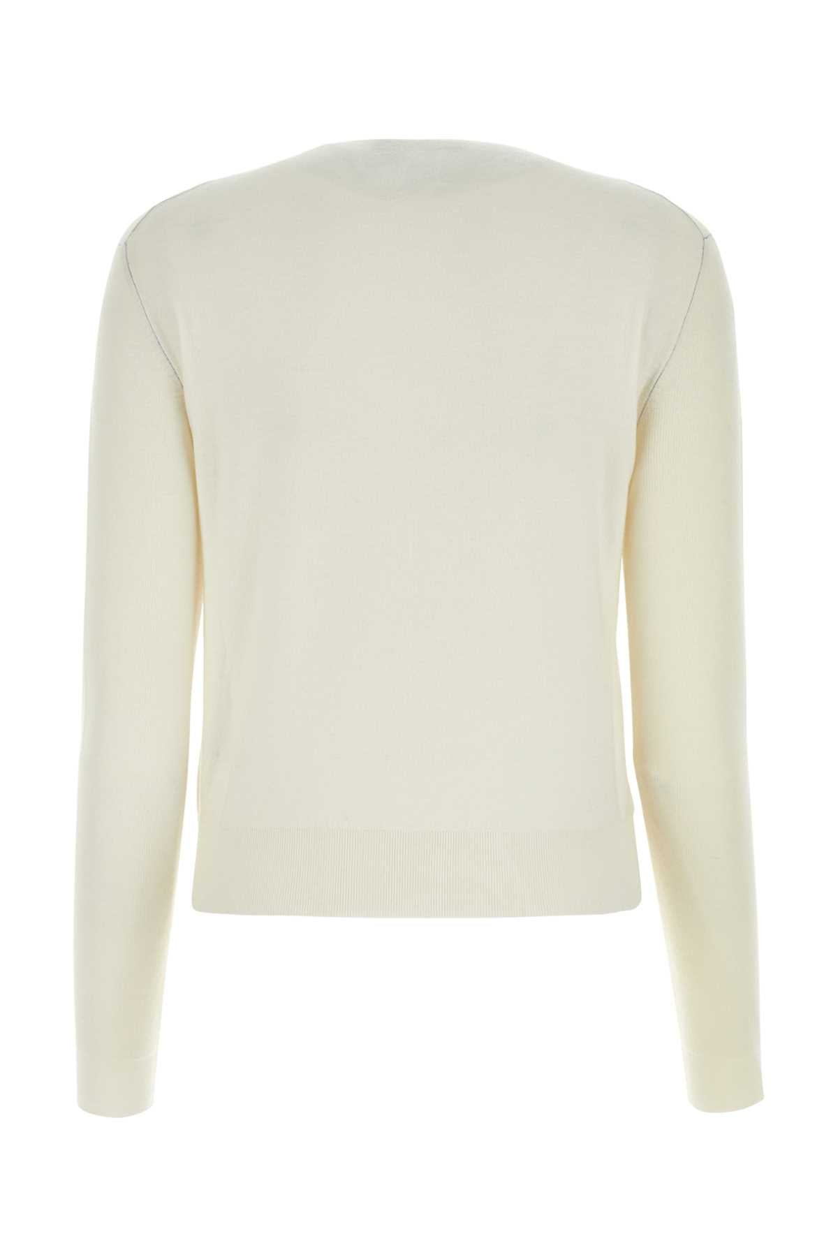 Fendi Women Ivory Stretch Cashmere Blend Sweater - 2