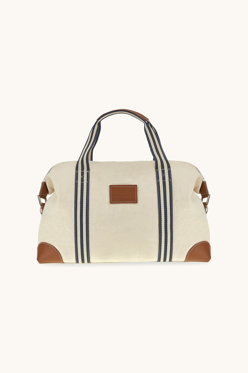 TRAVEL BAG IN CANVAS WITH LEATHER DETAILS 1