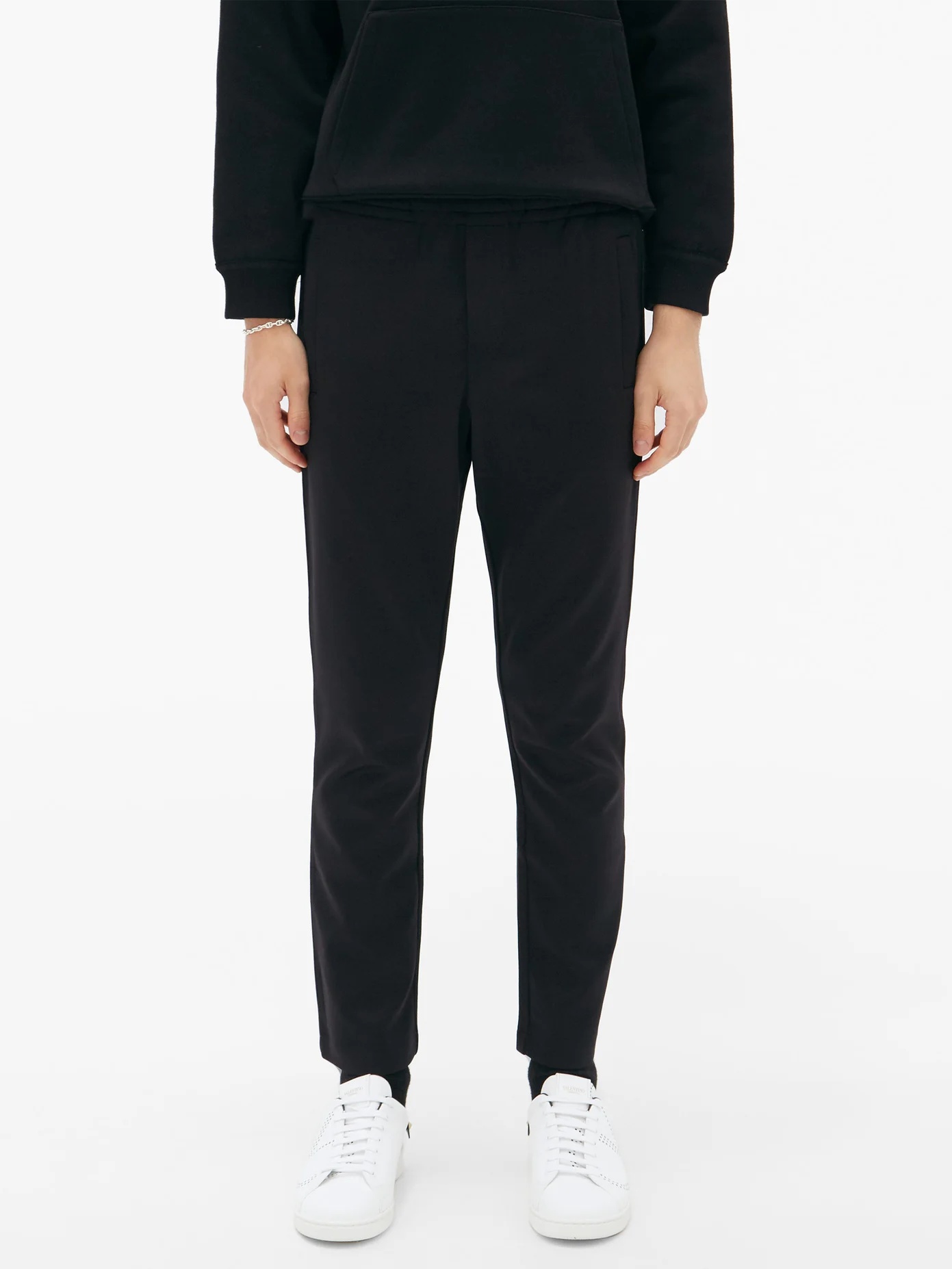 VLTN-print loopback-jersey track pants - 6