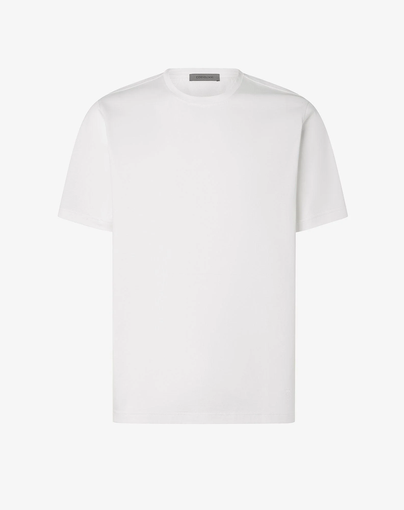 White crew neck pure cotton t-shirt - 1
