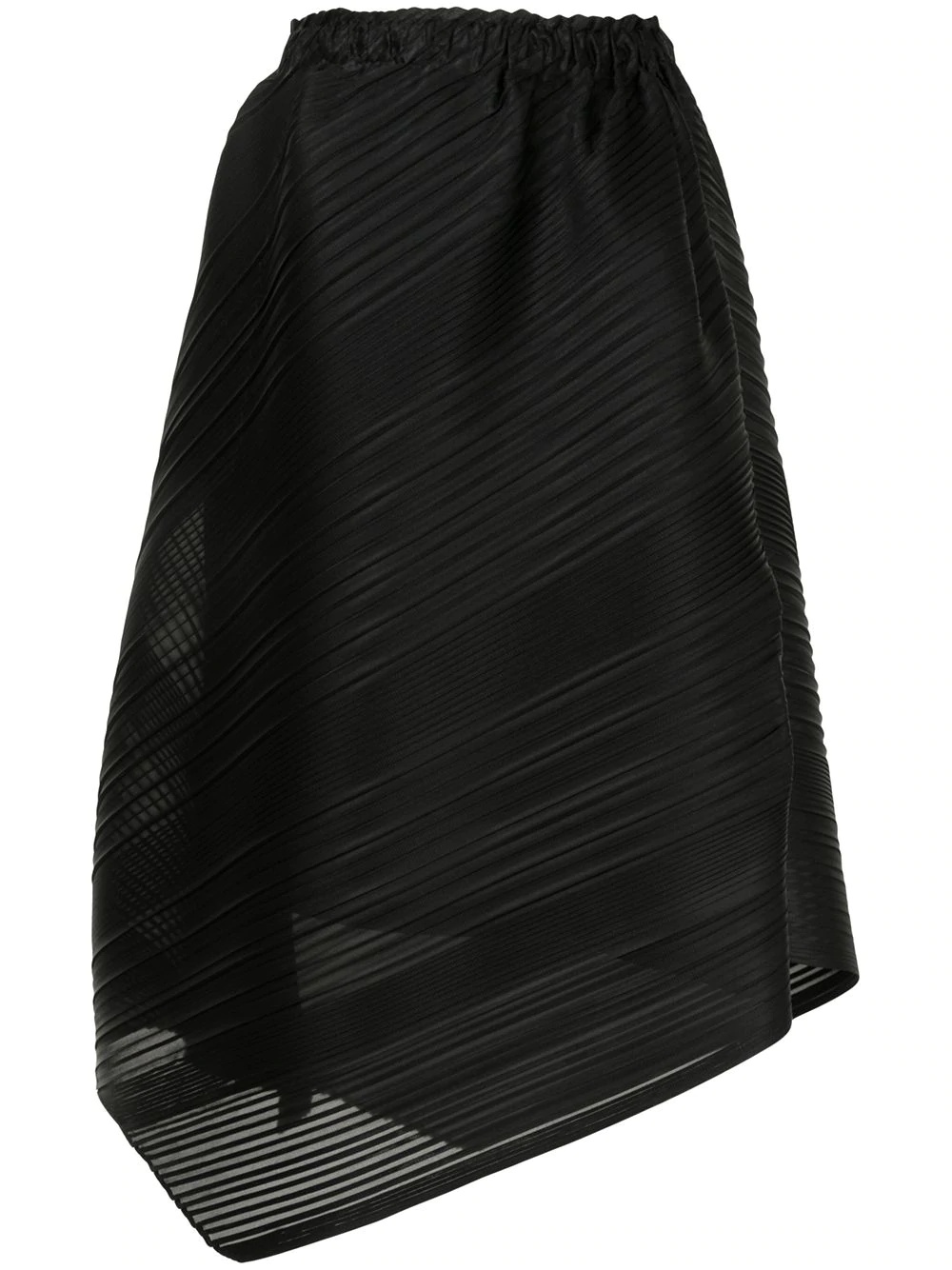 asymmetrical pleated midi skirt - 1