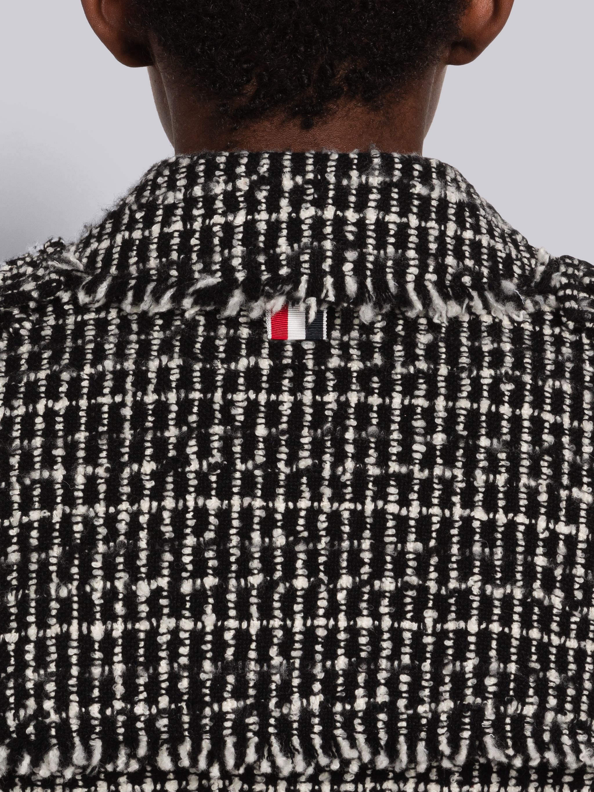 Check Cashmere Tweed High Armhole Trench Coat - 5