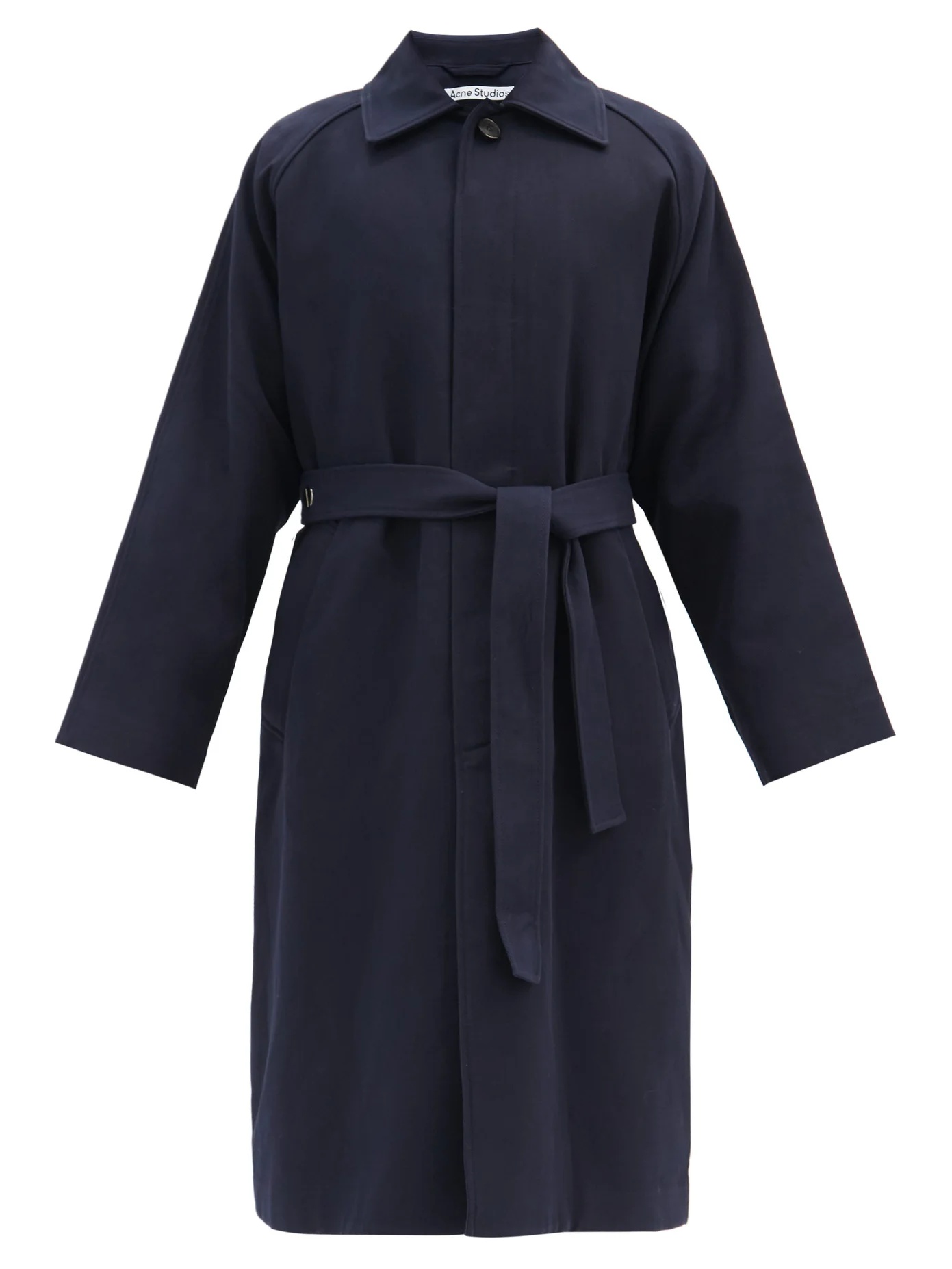 Oversized belted cotton-twill trench coat - 1