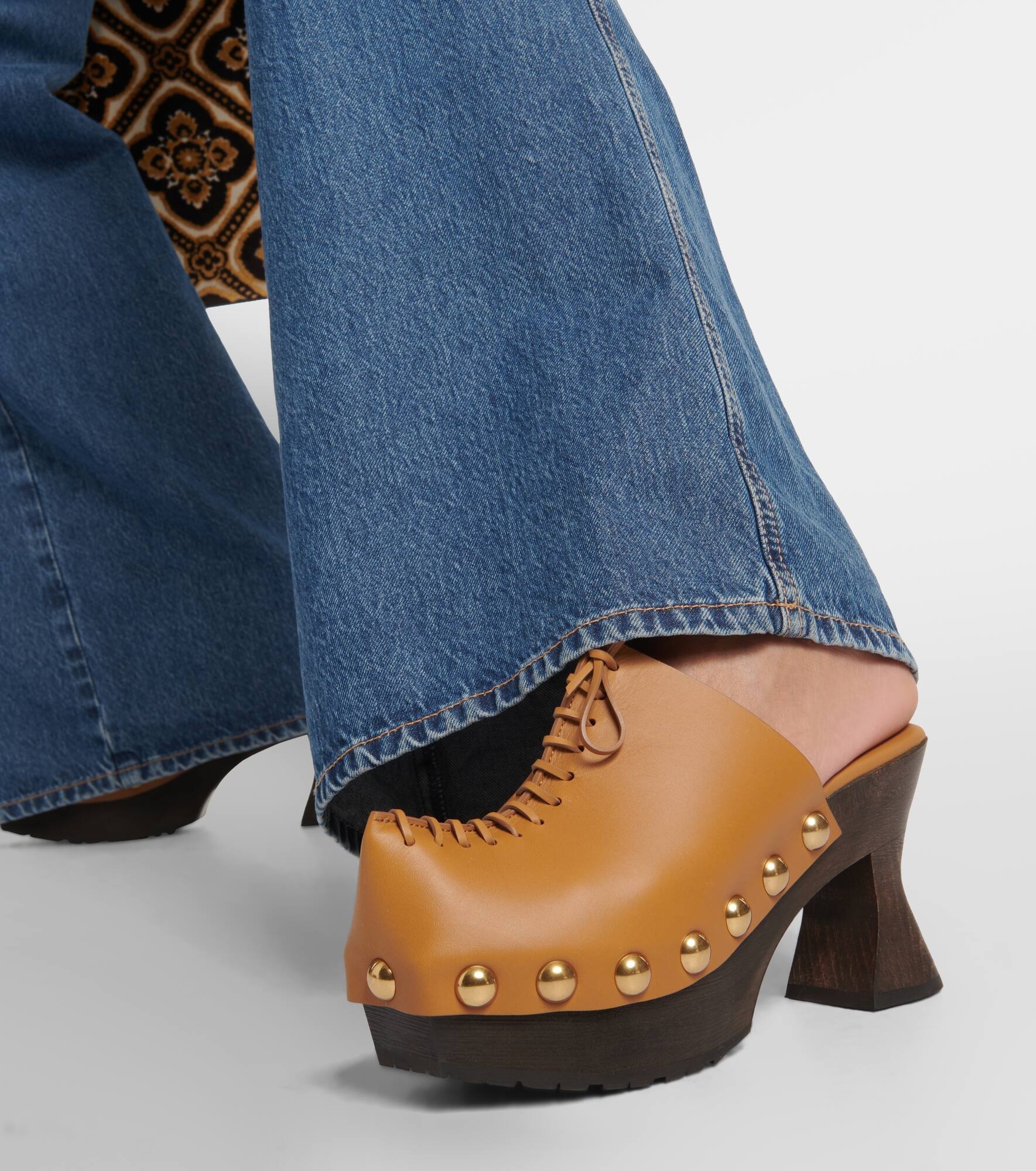 50 leather platform clogs - 4