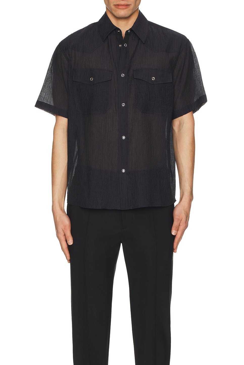 Western Seersucker Short Sleeve Shirt - 3
