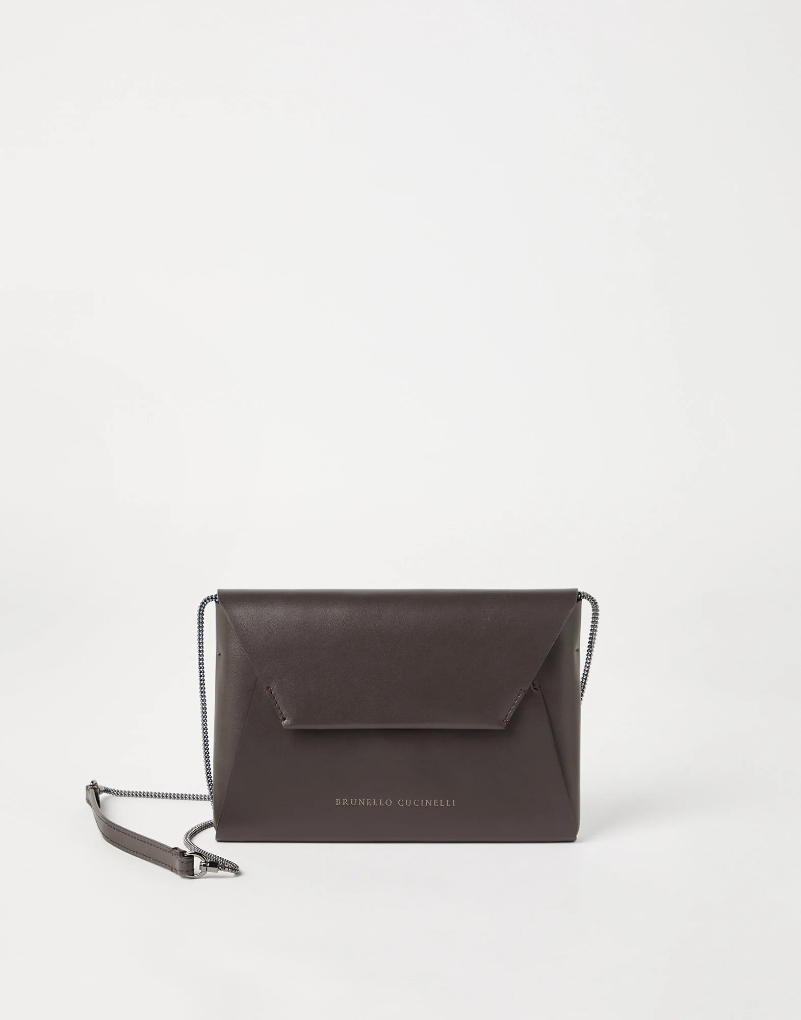 BC Duo pochette in grained calfskin with precious chain - 1