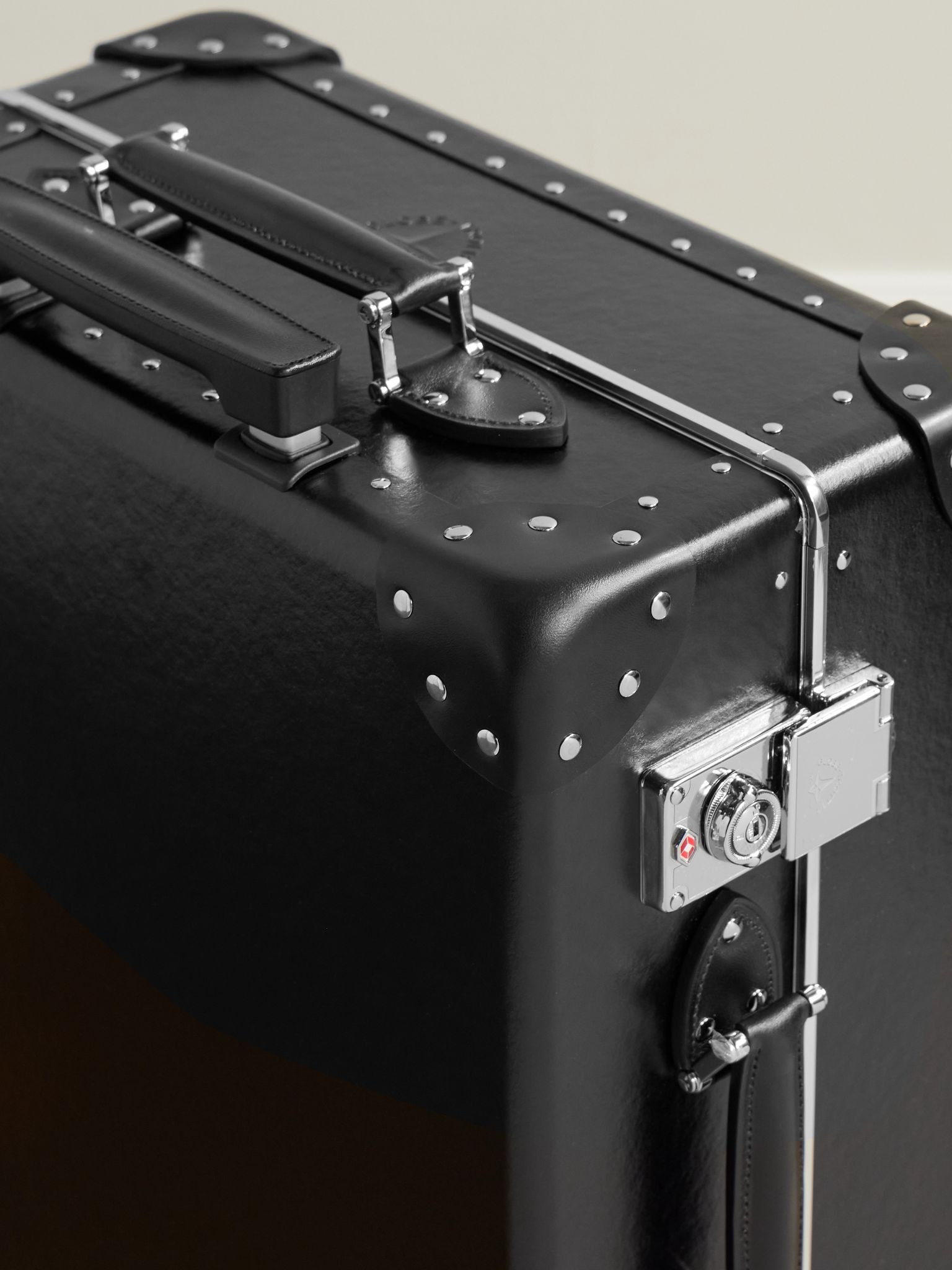 Metropolis Leather-Trimmed Carry-On Suitcase Black - 5