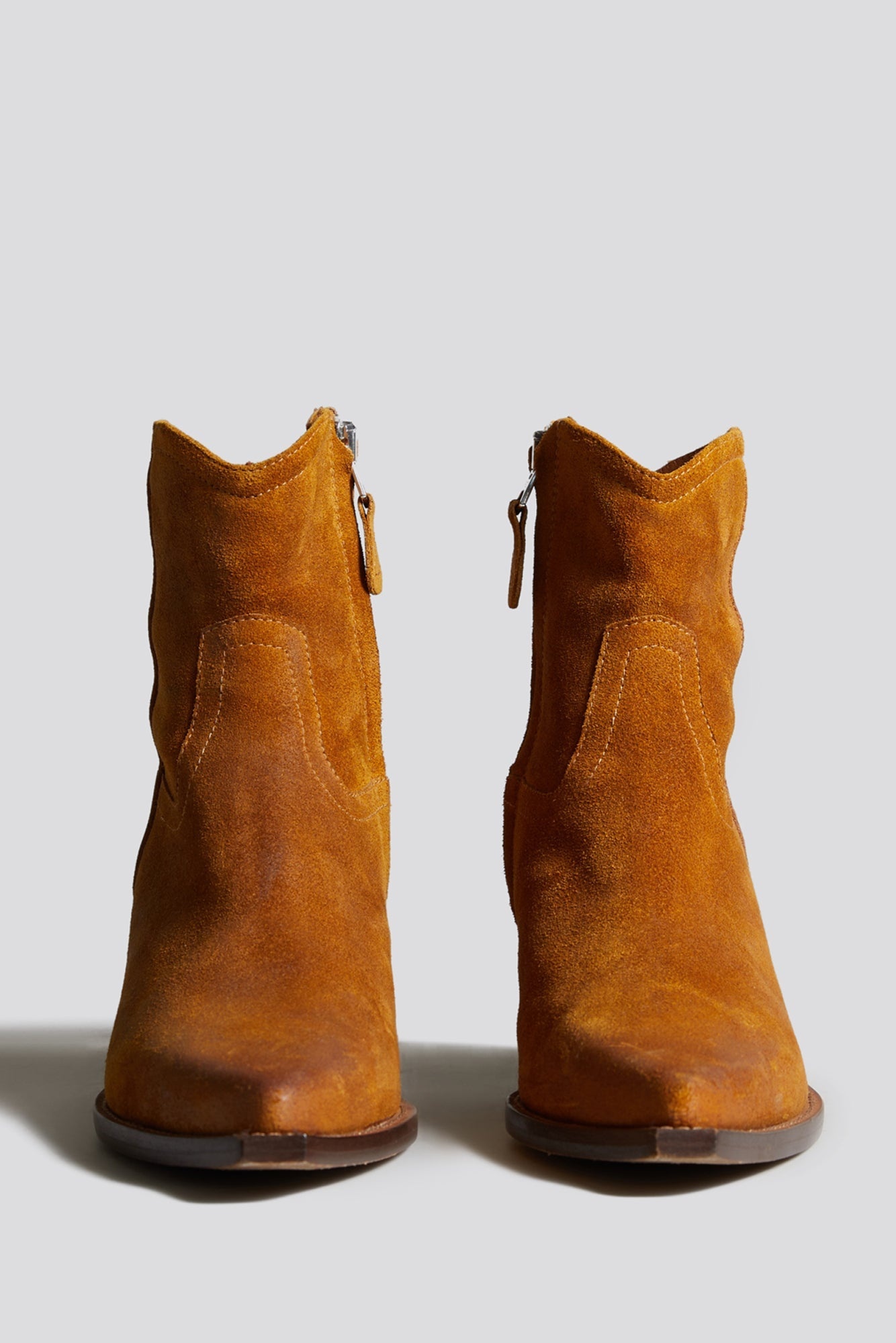 ANKLE COWBOY BOOT - LIGHT BROWN - 2