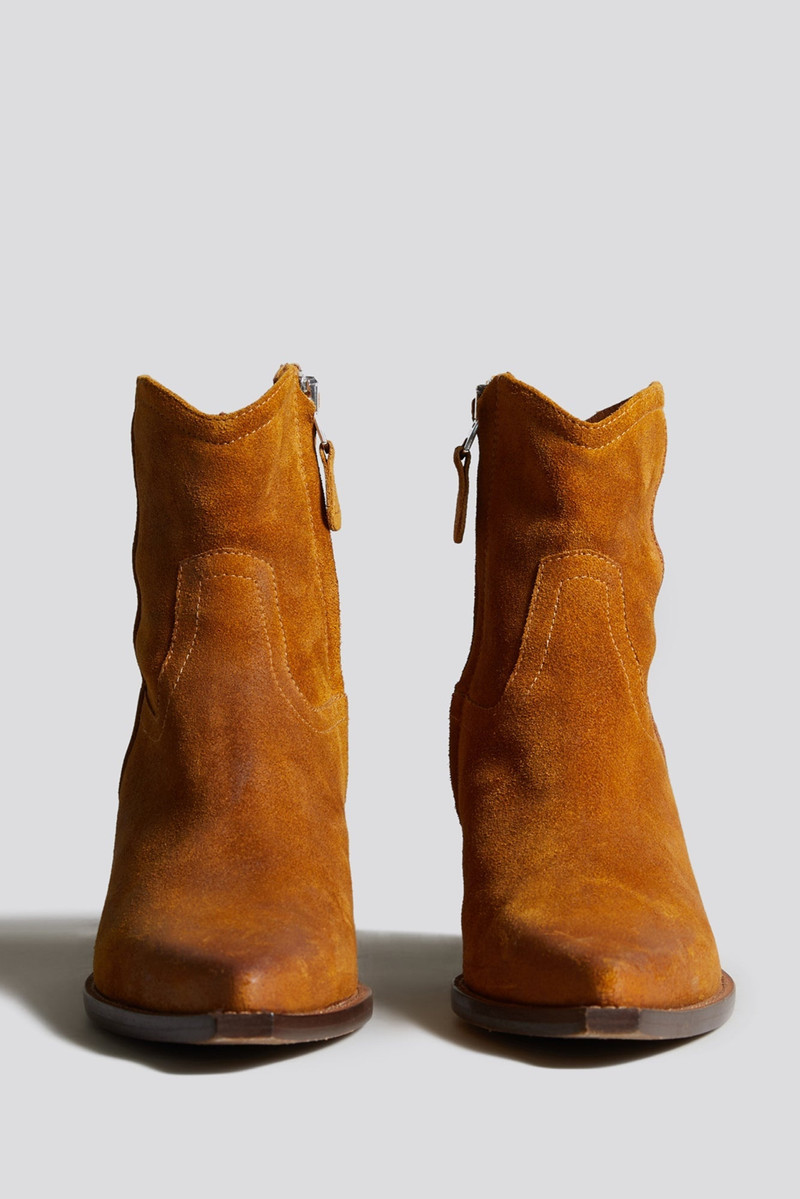 ANKLE COWBOY BOOT - LIGHT BROWN 2