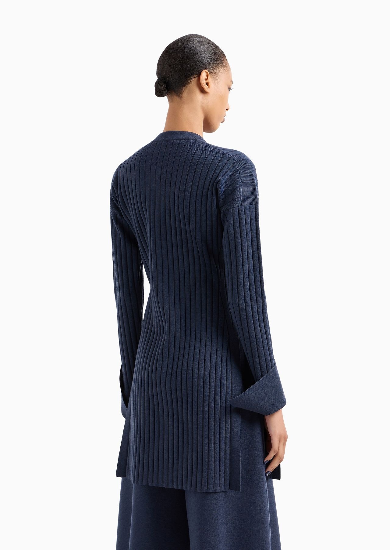Long, ribbed wool cardigan - 3