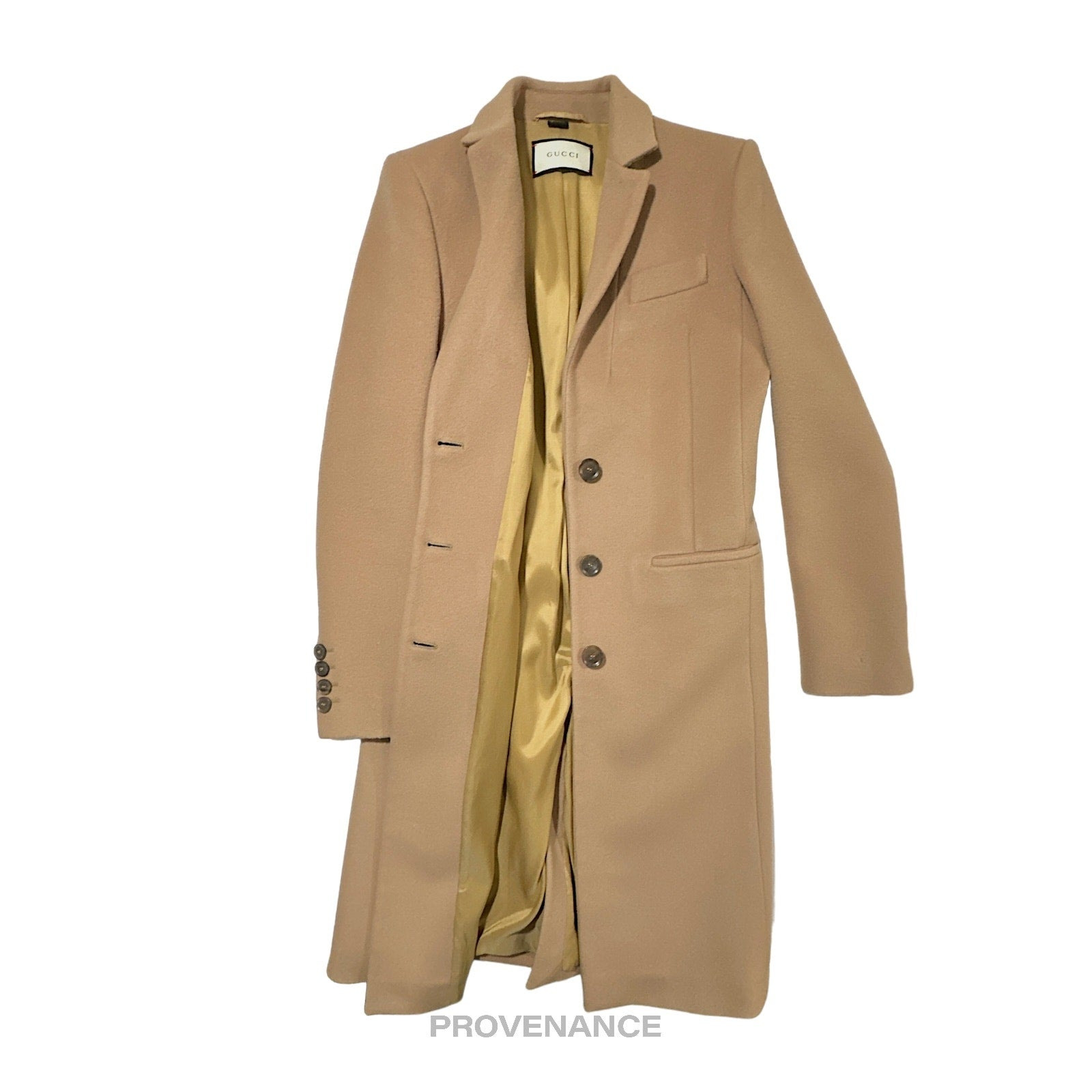 Gucci Chesterfield Wool Coat - Camel 42 - 2