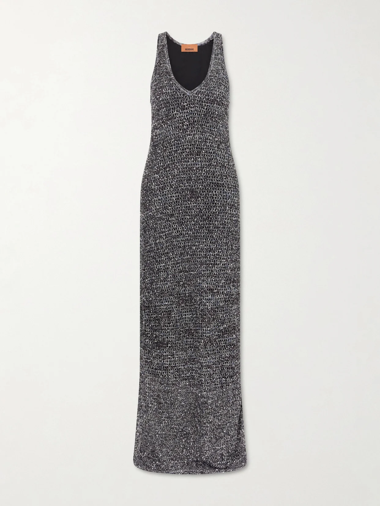 Embellished Mesh Maxi Dress - 1