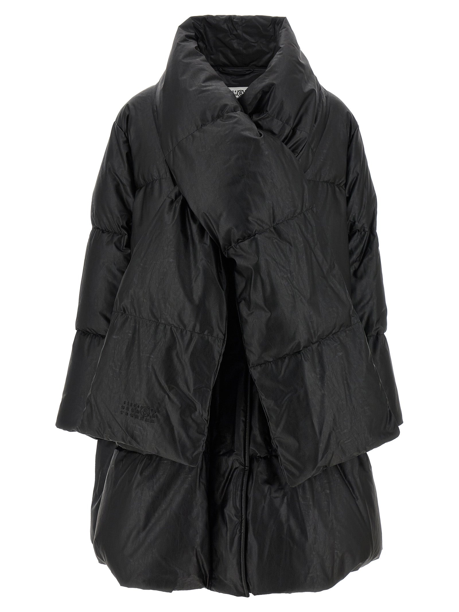 Scarf Down Jacket Puffer Jackets Black - 2