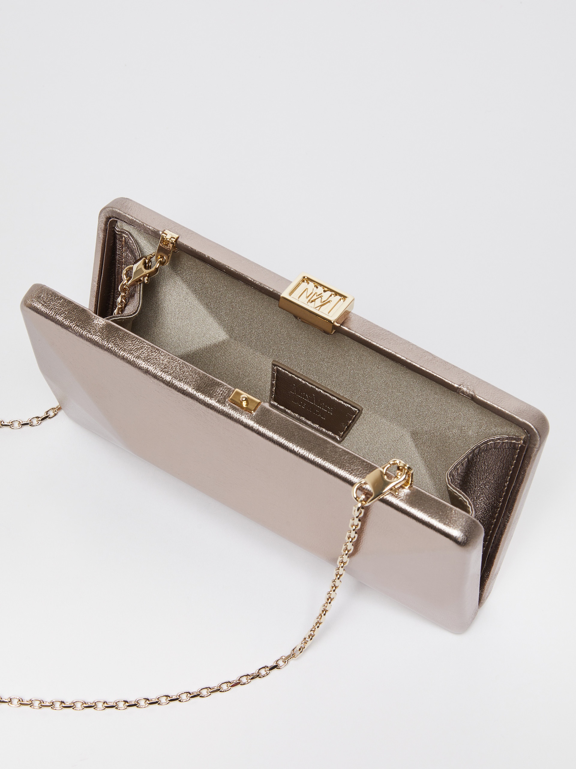 SHELL Laminated Nappa leather clutch - 6