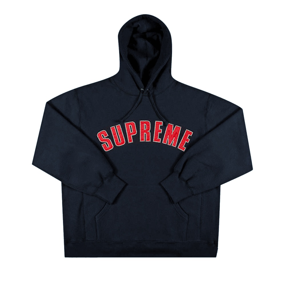 Supreme Pearl Logo Hooded Sweatshirt 'Navy' - 1