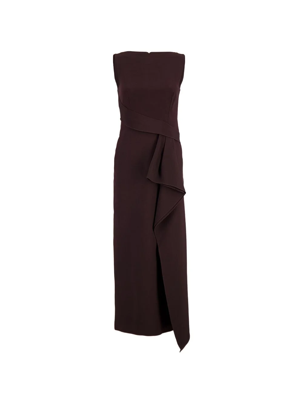 draped sleeveless midi dress - 1