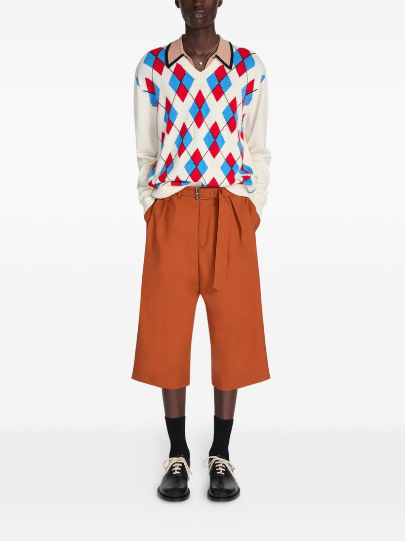 Dries Van Noten argyle collared sweater outlook