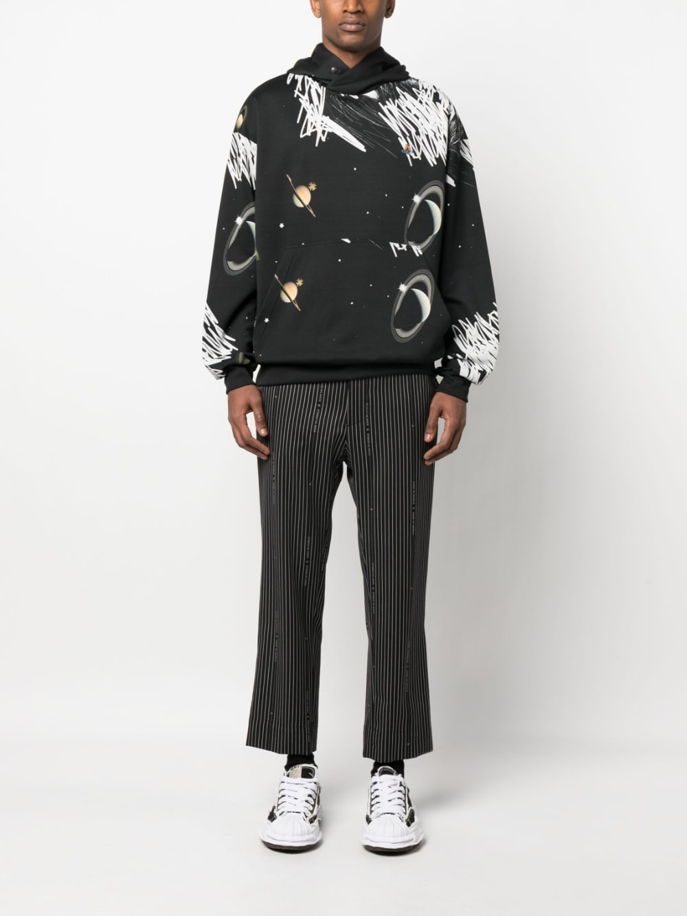 planets-print pullover sweatshirt - 2